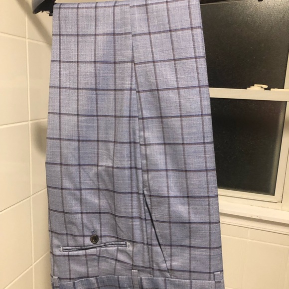 Mens Gray Windowpane Slim Fit Suit size 38 R - Picture 3 of 5